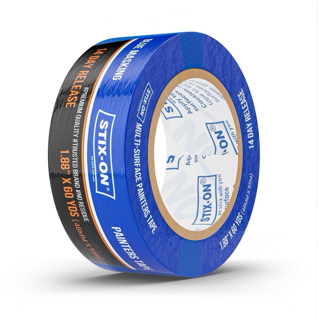 STIX-ON 24 Rolls 2”x60 Painter’s Tape Blue Masking Rolls 1.88 inch x 60 yds