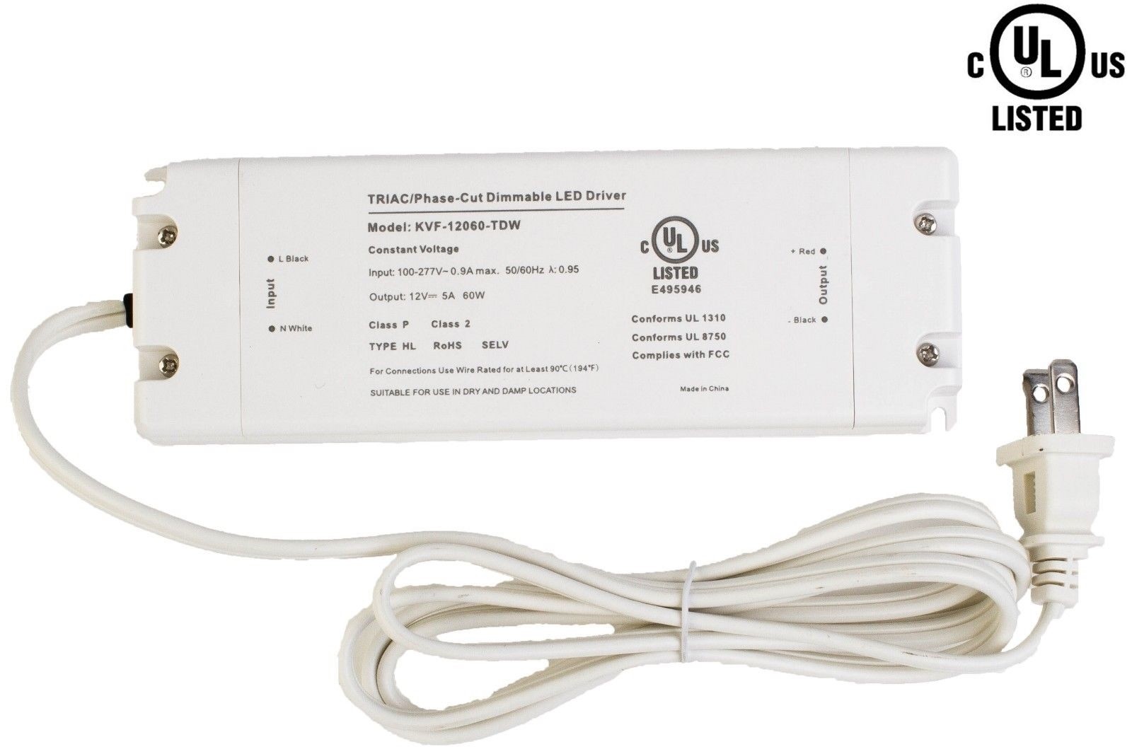 LEDUPDATES 12v 60w Triac Dimmable power supply 5A UL Listed for LED Light