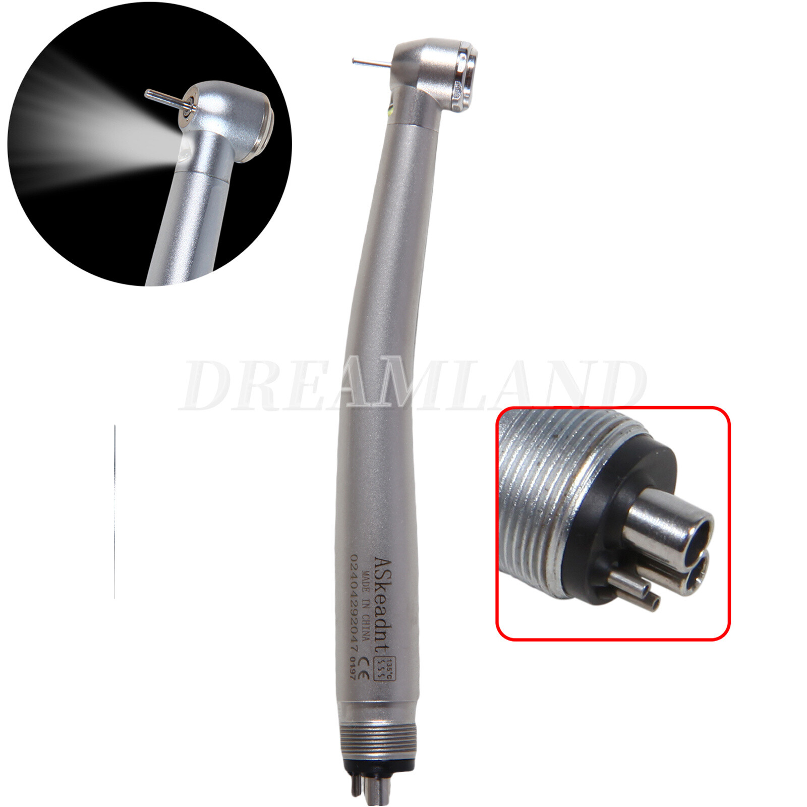 10 x US Ship Denshine 4 Hole Dental LED High Speed Handpiece E-generator Turbine