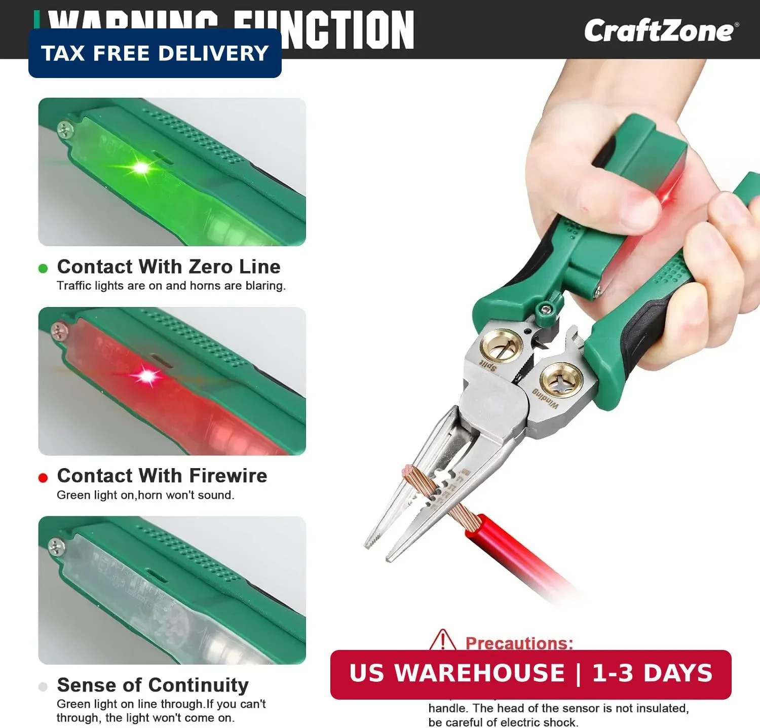 8 in 1 Wire Stripper with Voltage Tester, Multi-function Electric Wire Stripping