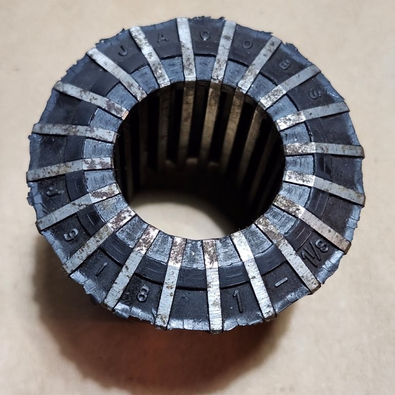 Jacobs Rubber Flex Collars Used 6 Pcs. as Listed in Steel Case Shown USA