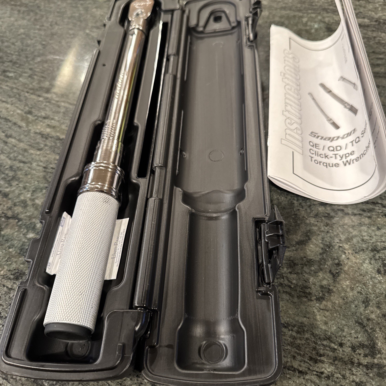 Snap-On qd2fr75b 3/8” drive sae adjustable click type flex head torque wrench