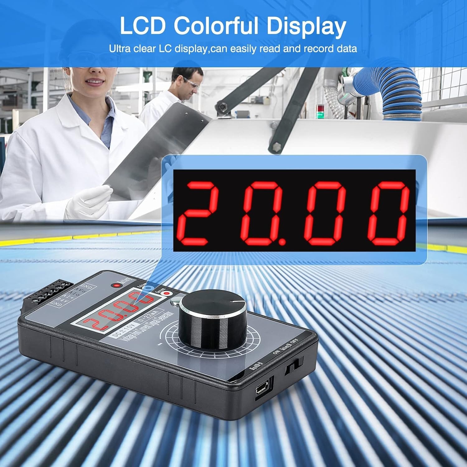 0-10V 0/4-20mA Current Voltage Signal Generator, 4-Digit Display | Interface …