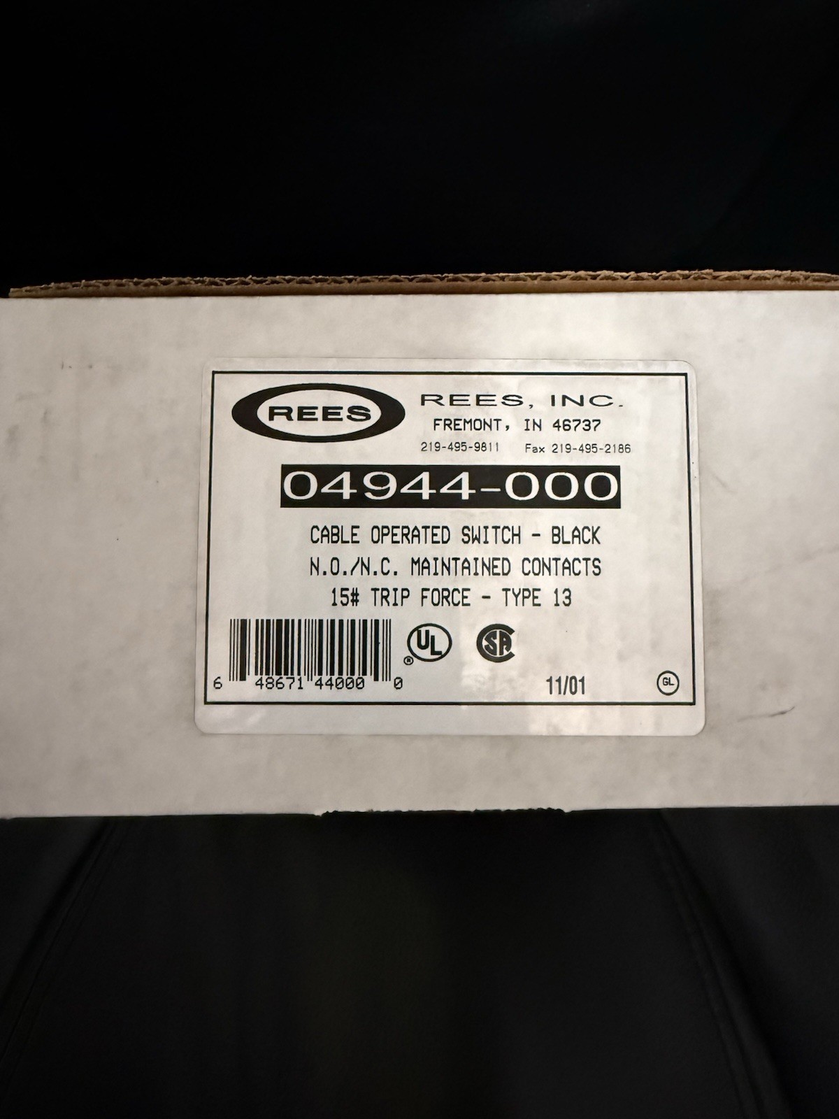 Rees 04944-000 Cable Operated Pull Switch Type 13 15 lb Trip New In Original Box