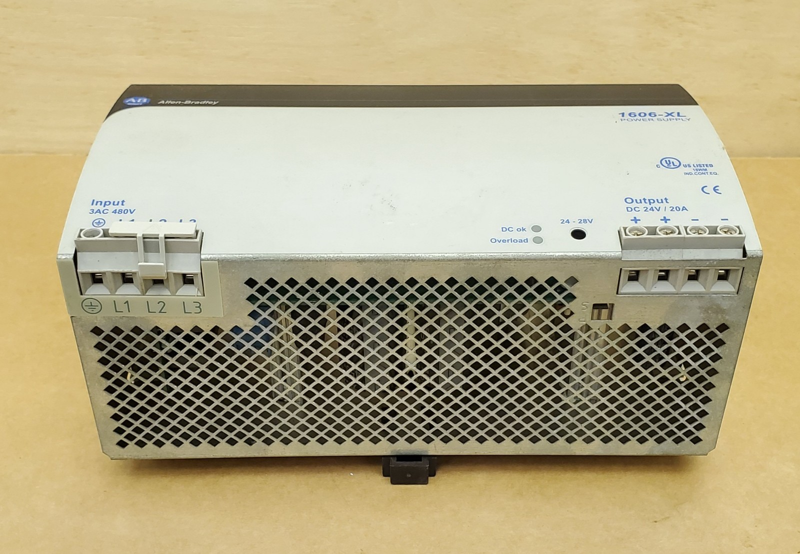 Allen Bradley 1606-XL 24VDC 20Amp Power Supply 1606-XL480E-3 w/ 480VAC Tested💯