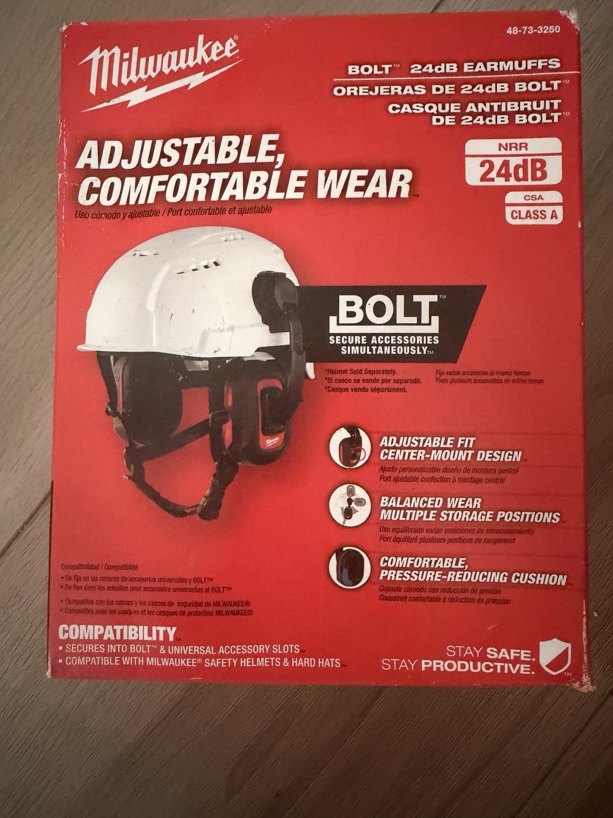 Milwaukee BOLT 24dB Earmuffs Hearing Protection Helmet Mount 48-73-3250 NEW