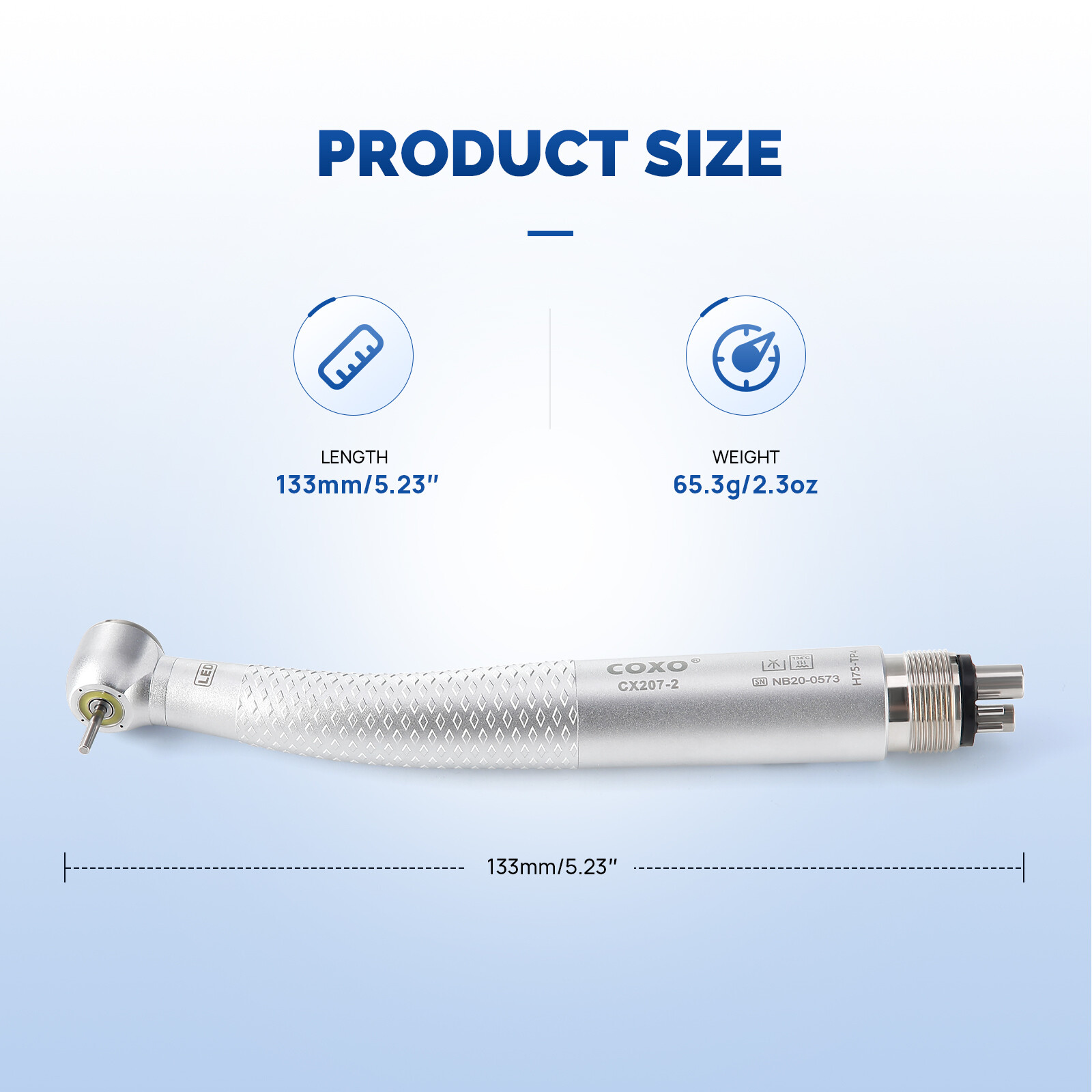 COXO High-speed Air Turbine LED Handpiece W/ Generator, 300,000~400,000rpm 4hole