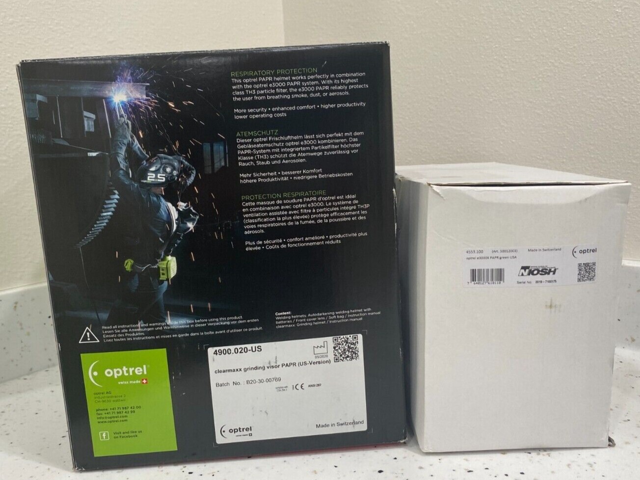 New- Open Box Optrel Clearmaxx PAPR E3000X System up to 18 hour battery 