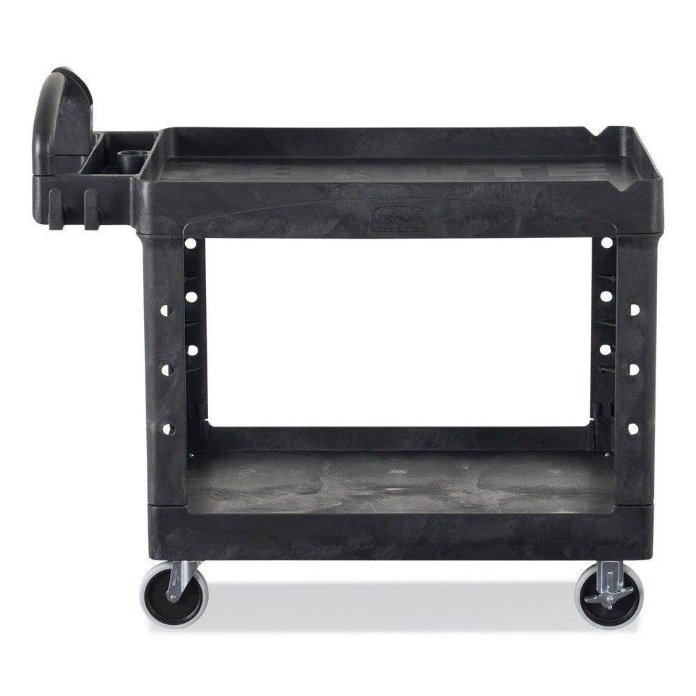 Rubbermaid Commercial 452088BK 25.9″ x 45.2″ x 32.2″ 2 Shelf Utility Cart New