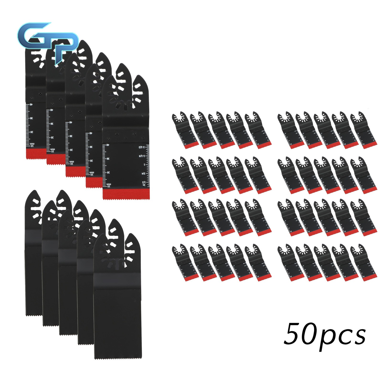 50 PCS Bi-Metal Multi Tool Blades 34MM Oscillating Saw Blades for Wood Plastic