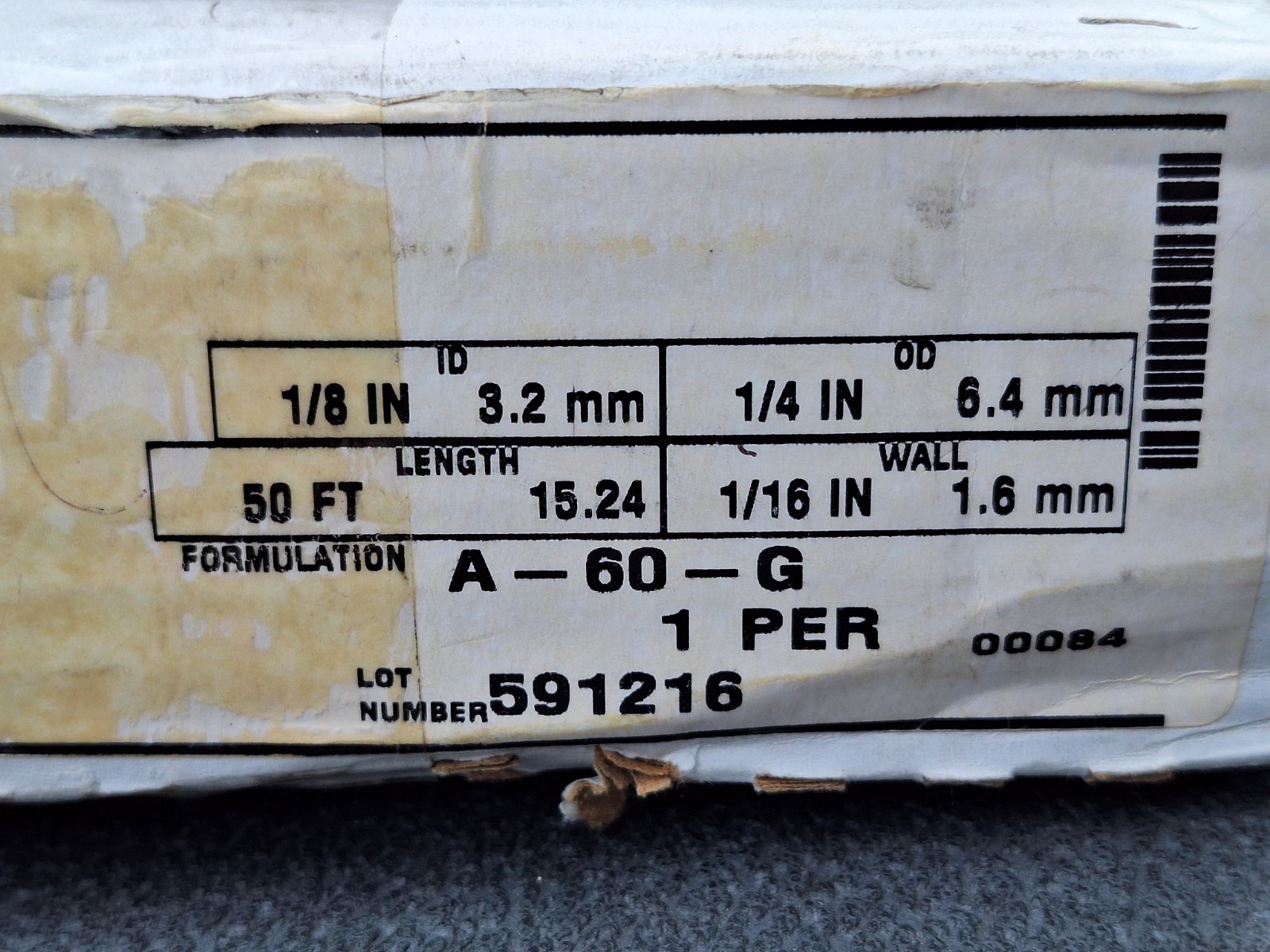 NEW Tygon “Norprene” Tubing AFL00007, 50 Ft, A-60-G Form., 1/8″ ID 1/4″ OD
