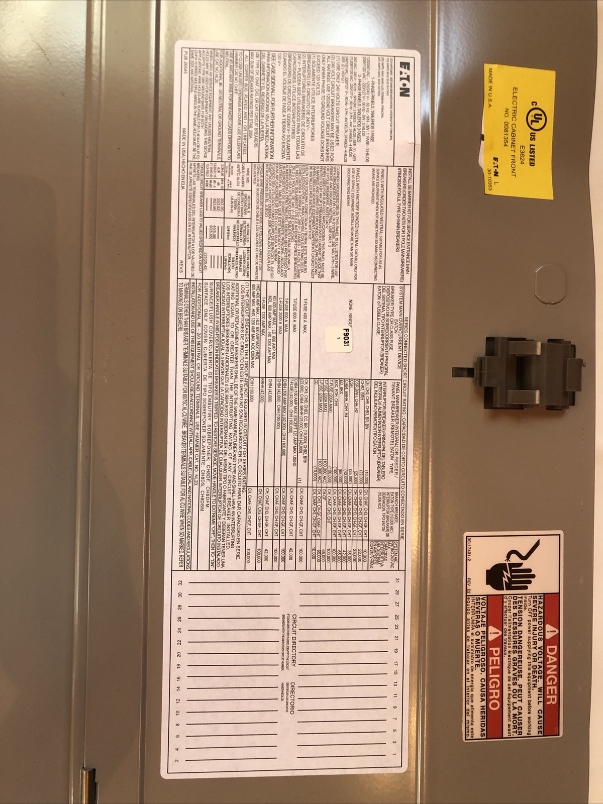 Eaton Flush/Surface Mount Cover for D Size 29″ CH8DF 12-32 Space Breaker Panel