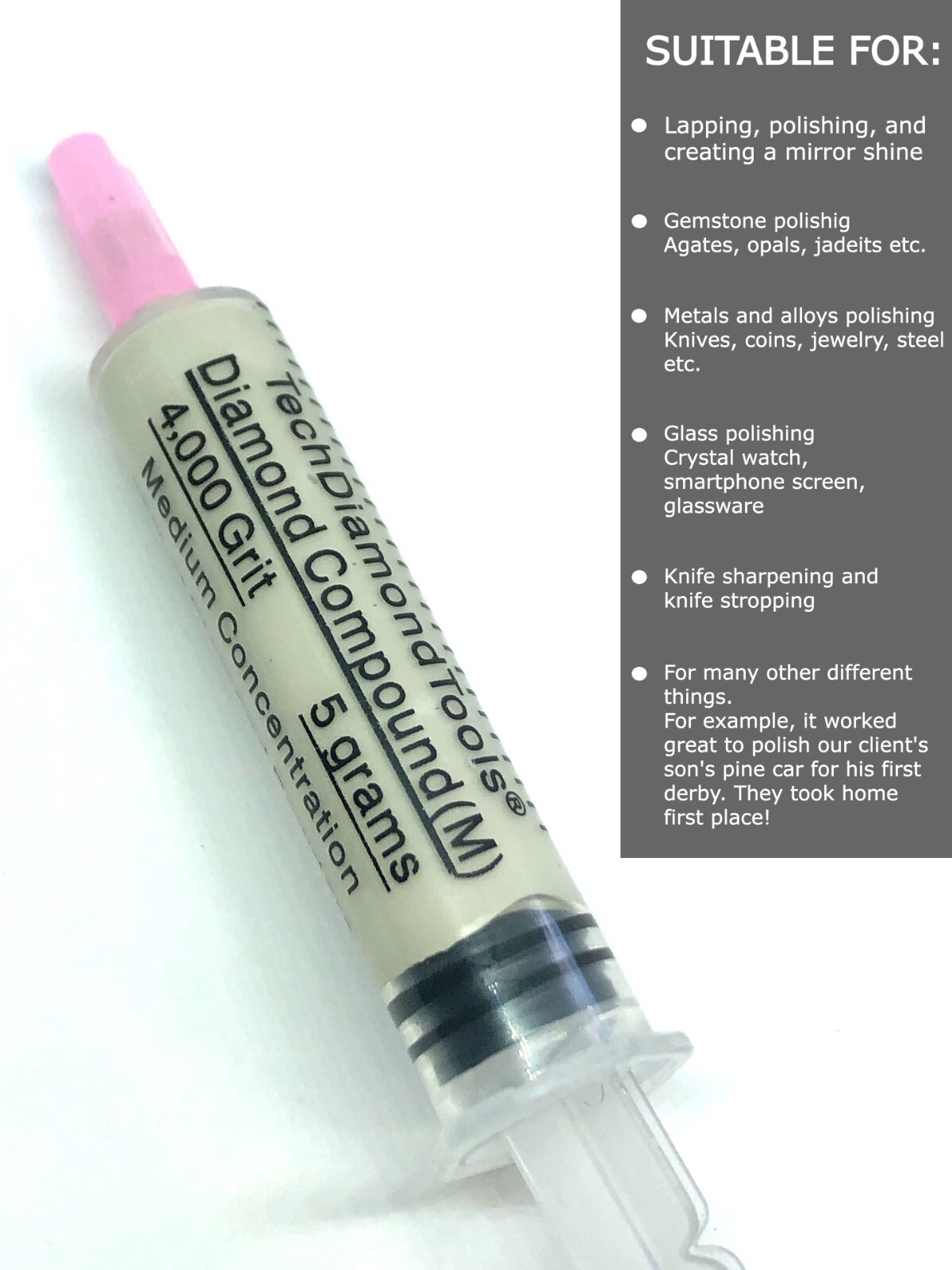 Diamond Polishing Lapping Paste 4,000 Grit 2-4 Micron (M) 25% Concentration 5 gr