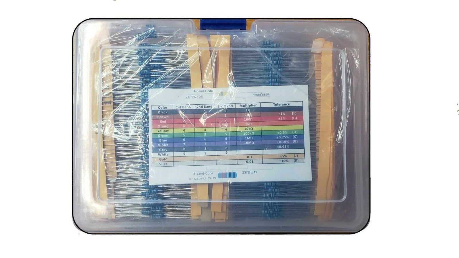 2600 pcs 130 Values 1/4W 0.25W 1ohm 3M Resistor Resistors Kit Assortment Set