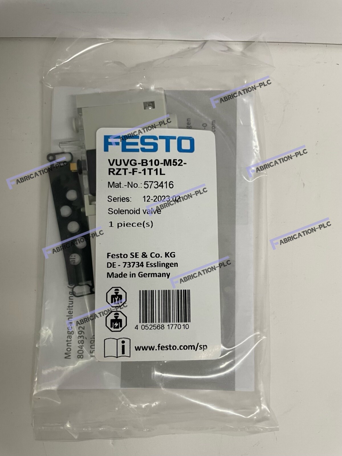NEW Festo VUVG-B10-M52-RZT-F-1T1L 573416 Solenoid Control Valve