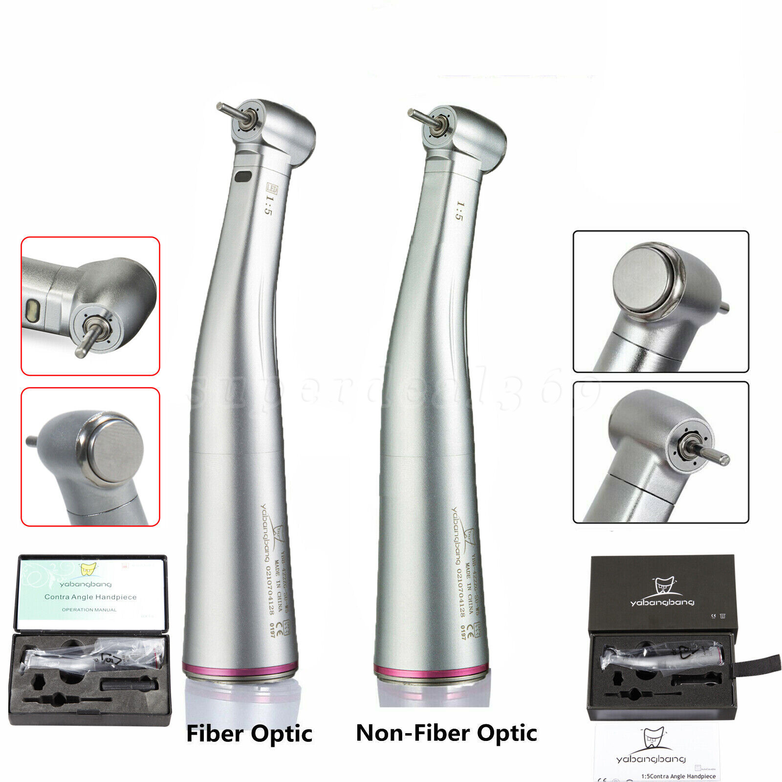 Dental 1:5 LED Contra Angle Increase Handpiece Fit NSK Electric Micro Motor YBB