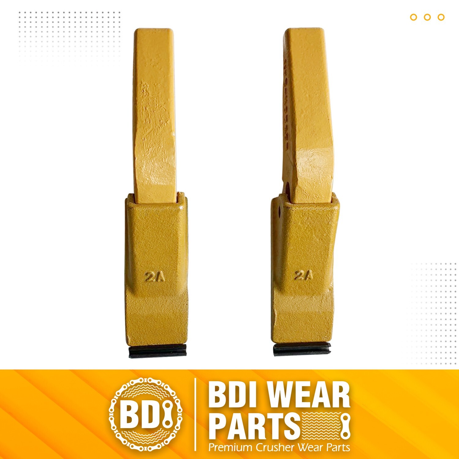 Weld-on Flush Mount L2520N-2AH Bucket Shanks 2A Bucket Teeth with Pins – 2 Set