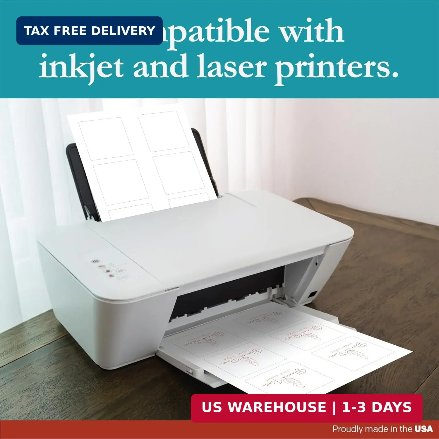 Premium Label Supply White Sticker Square Labels – 3″ x 3″ – Laser/Inkjet Compat