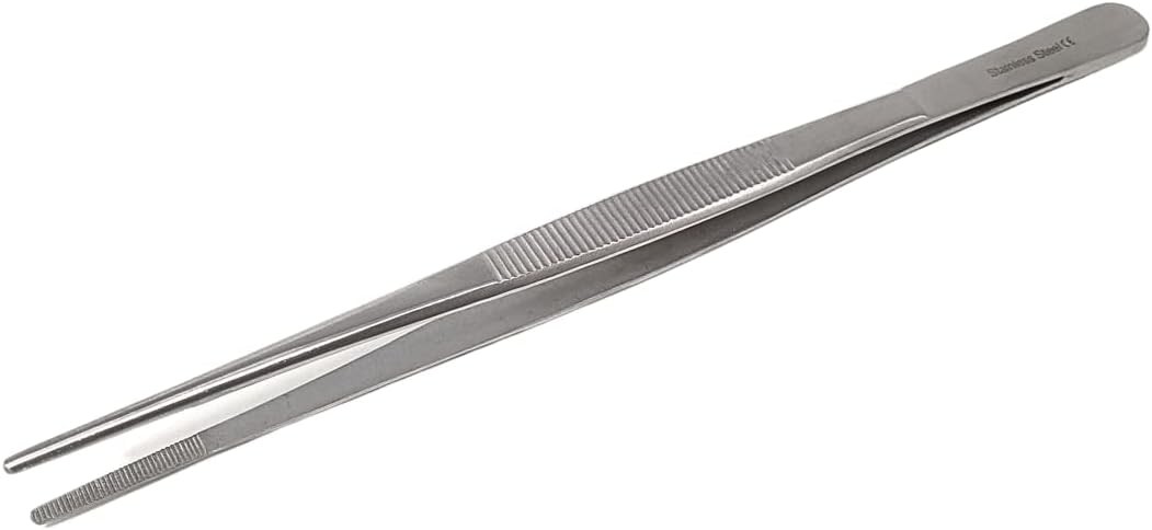 Blunt Serrated Tweezers Made of Stainless Steel Heat Resistant 8-inches