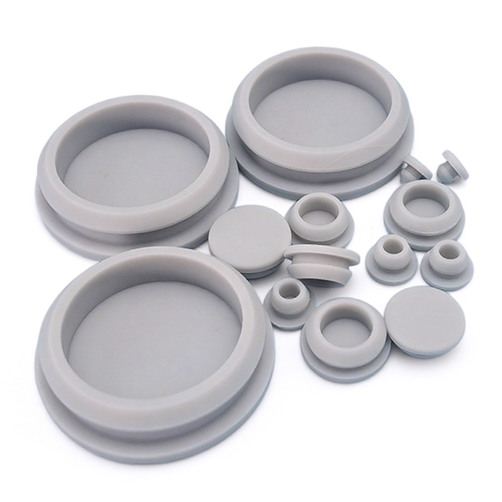 2-60mm Hole Plug Silicone Rubber T-Insert Bung Blanking Seal Cap Pipe Tube Grey
