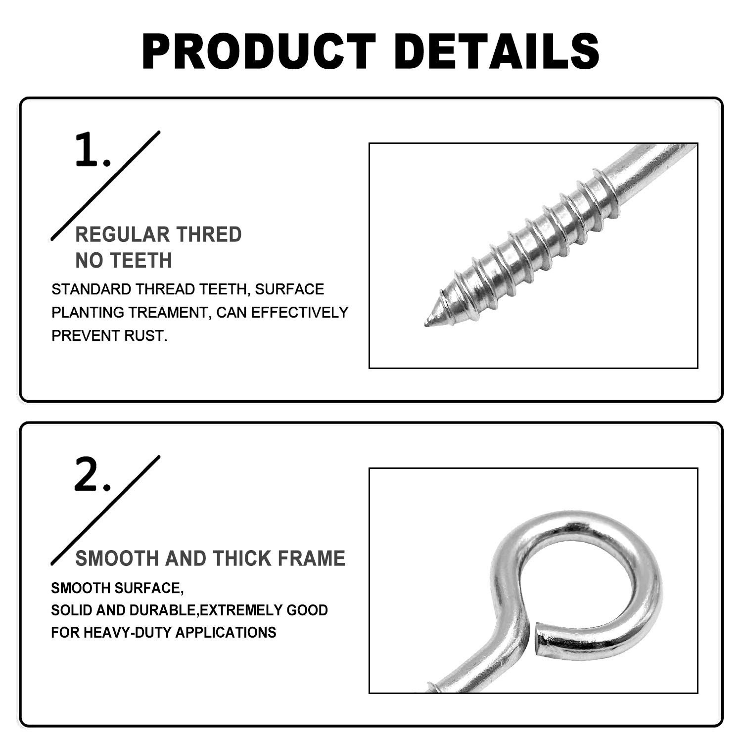 2.5 Inch Heavy Duty Eye Hooks 20 Pack Stainless Steel Eye Screws Screw in Eye H