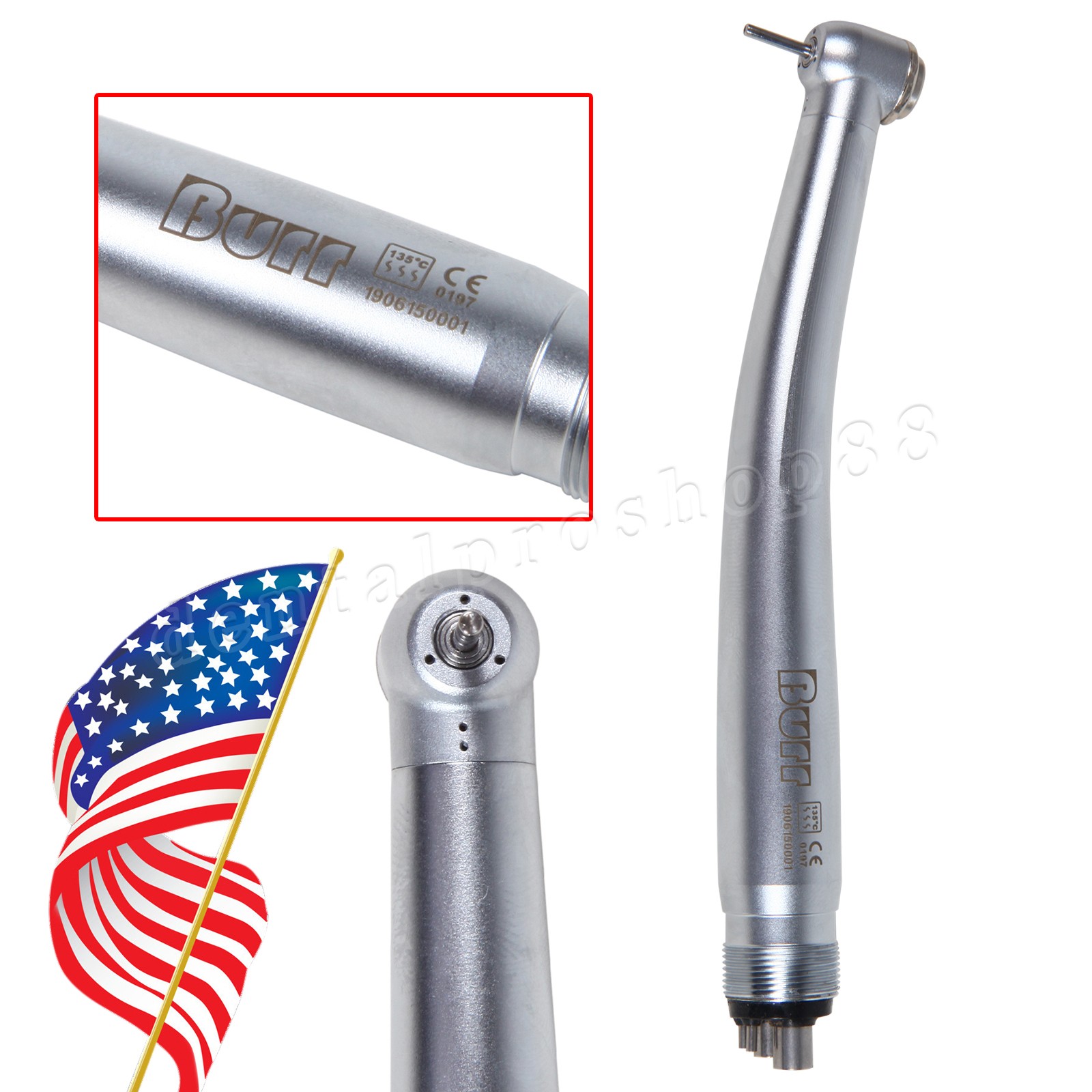 10X High Speed Handpiece 4 Holes Turbine 3-Spray U3BM Turbina Dental