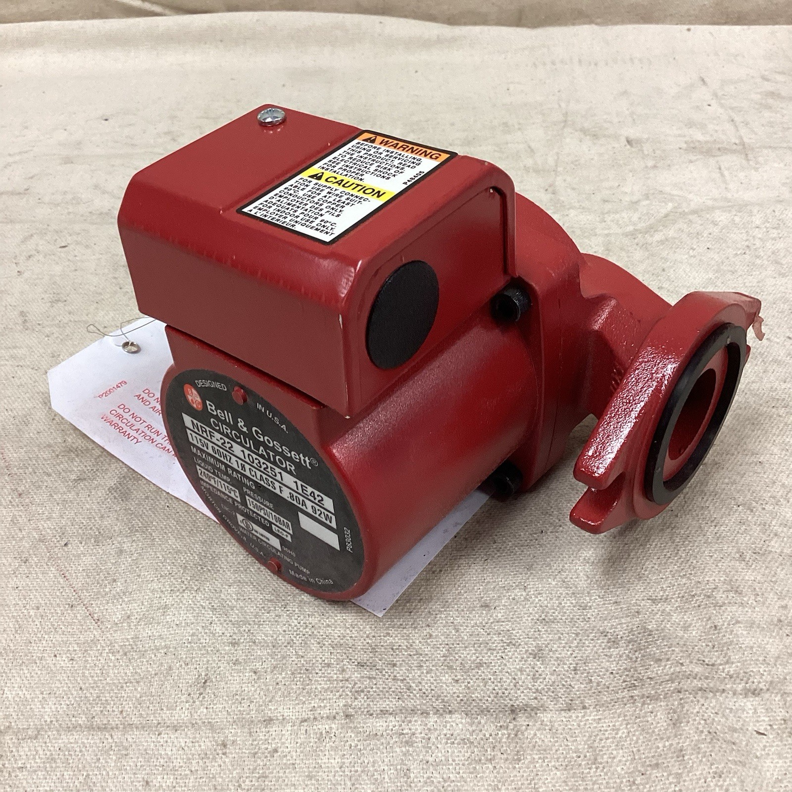BELL & GOSSETT 103251 Hydronic Circulating Pump 1/25hp 115V 22gpm 15′ Head