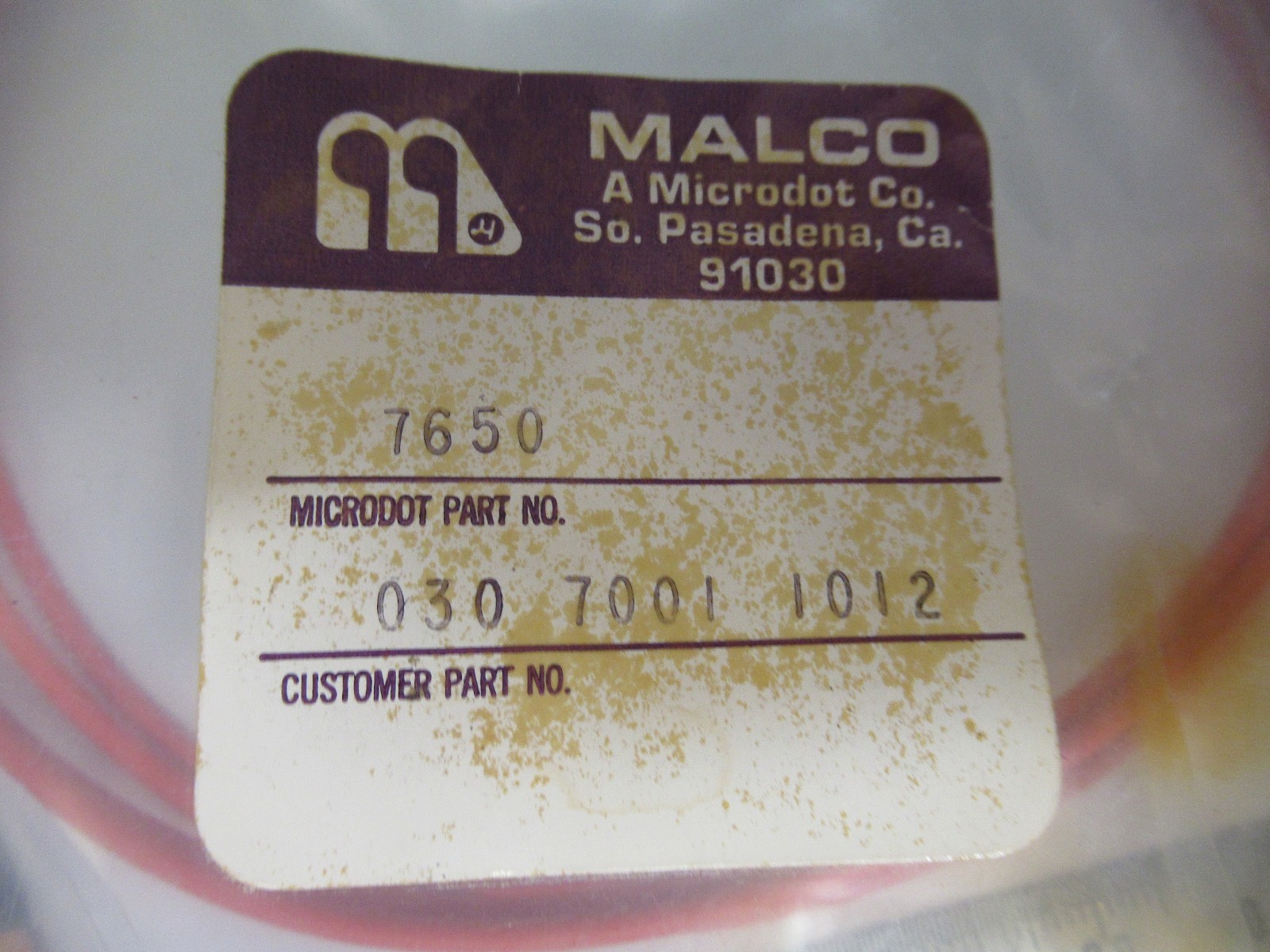 MALCO 120in ACCELEROMETER CABLE LOW NOISE 10-32 connector V7-FT-73