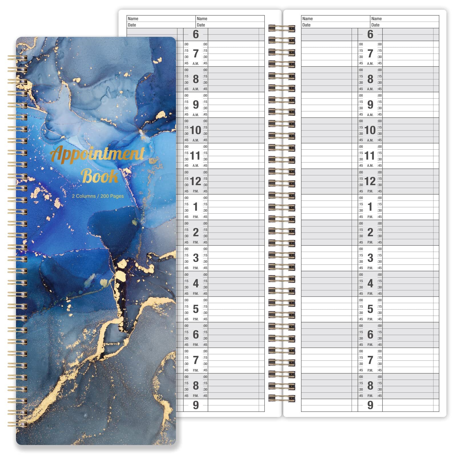 Salon Appointment Books 11.5×4.7 Inch Twin-Wire Binding for Hair Stylist