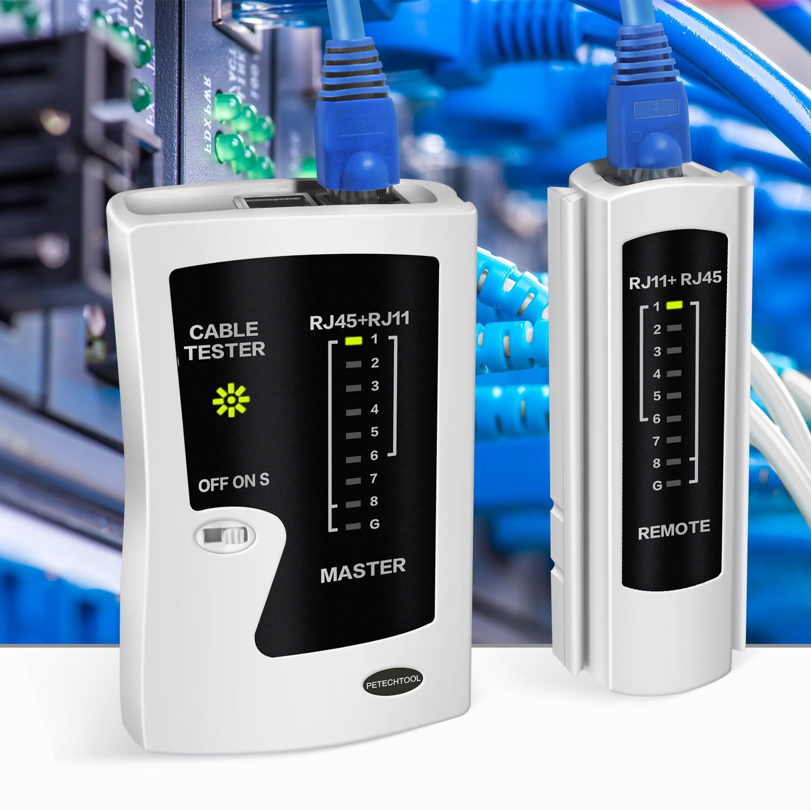 Network Ethernet Cable Tester for LAN RJ45 Cat5 Cat5e Cat6 Cat6a Cat7 Black
