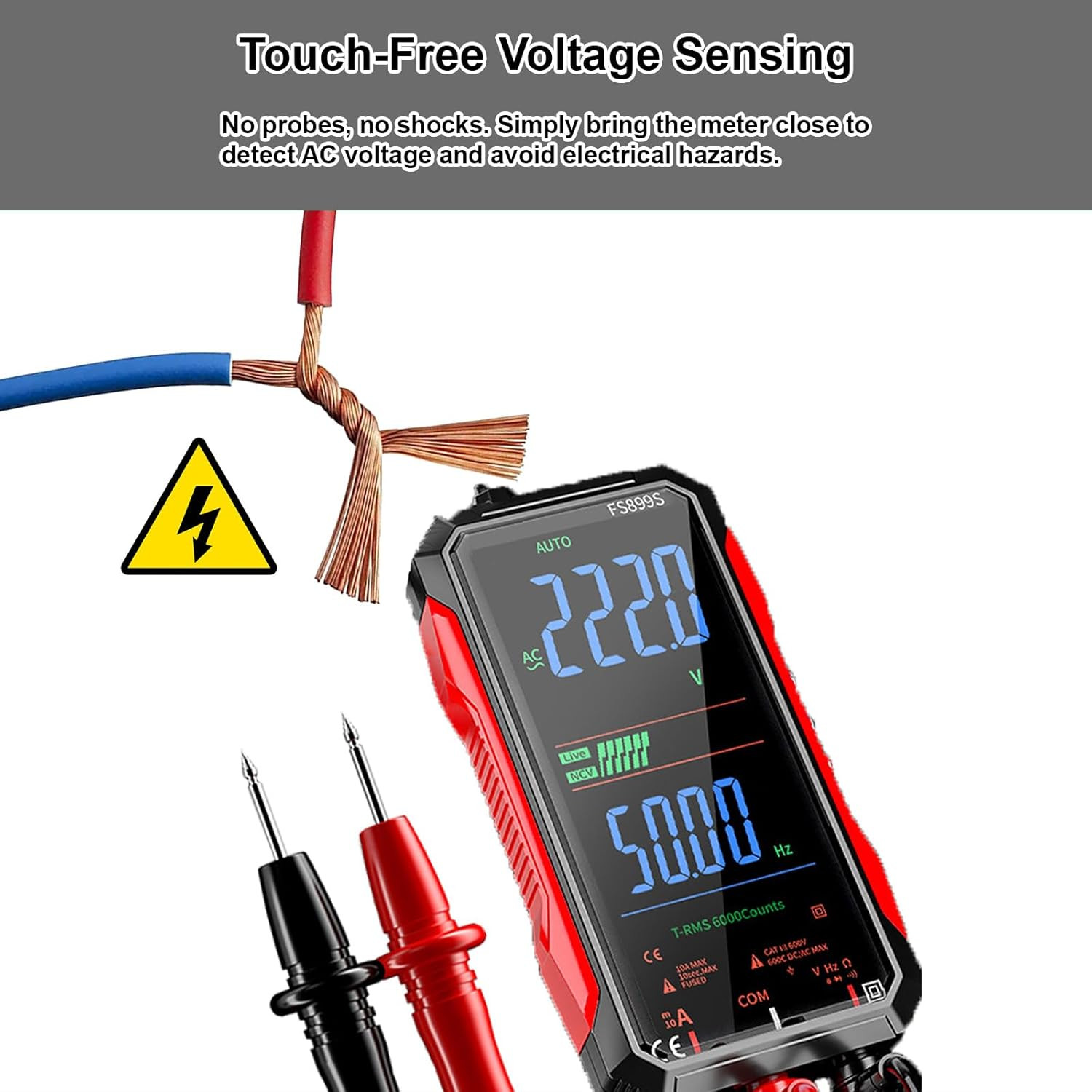 2026 Upgraded FS899L Digital Multimeter, Color Screen, USB-C with 16Pcs