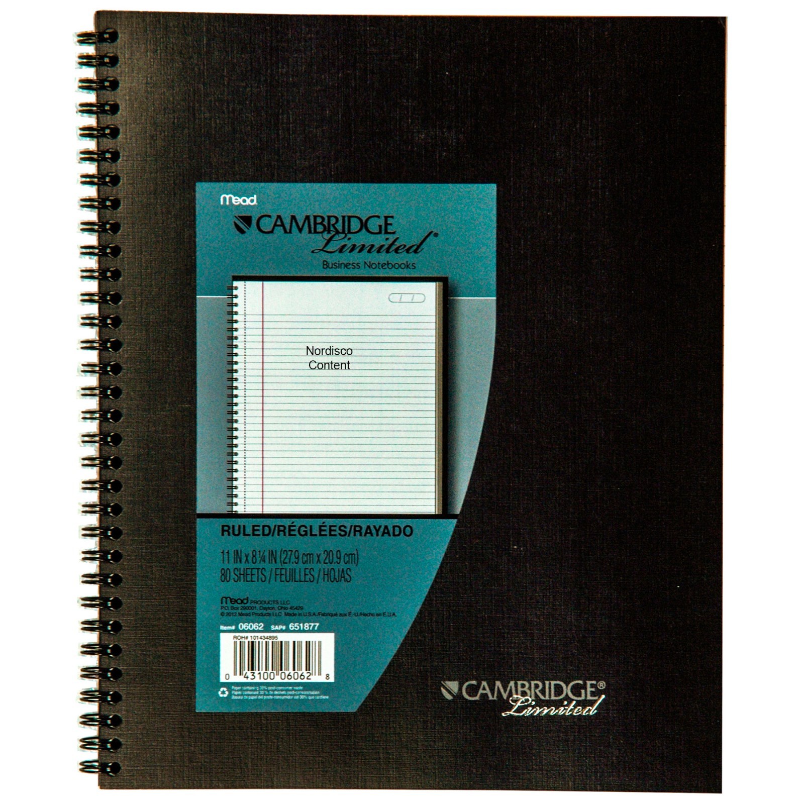 3 Each, Mead 06062 Cambridge Limited Business Notebook, 11 x 8-1/4″, 80 Sheets