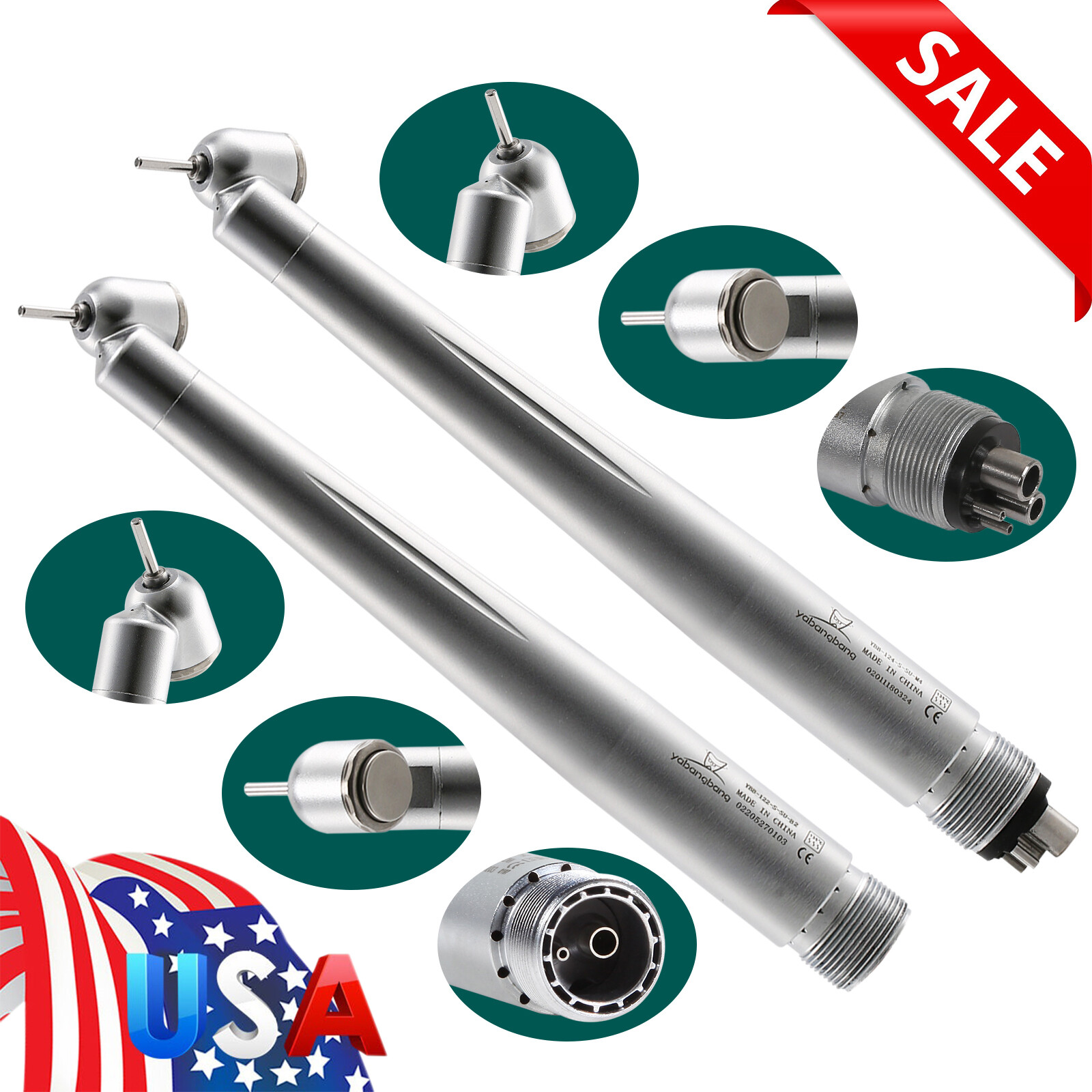 Dental 45 Degree Surgical High Speed Handpiece Turbine Single way spray 4/2H