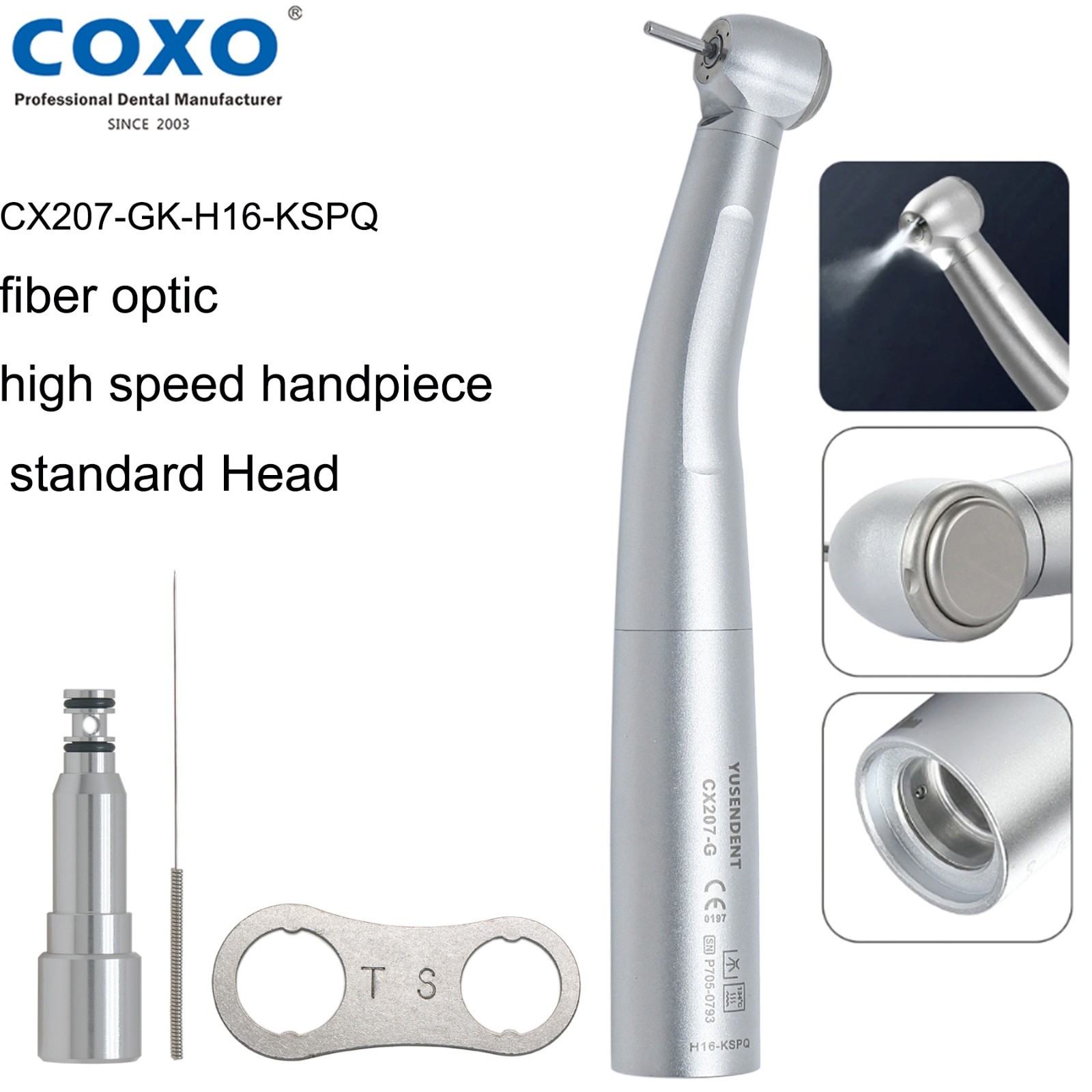 COXO Dental High Speed Handpiece Fiber Optic Turbine CX207-G KaVo MULTIflex LED