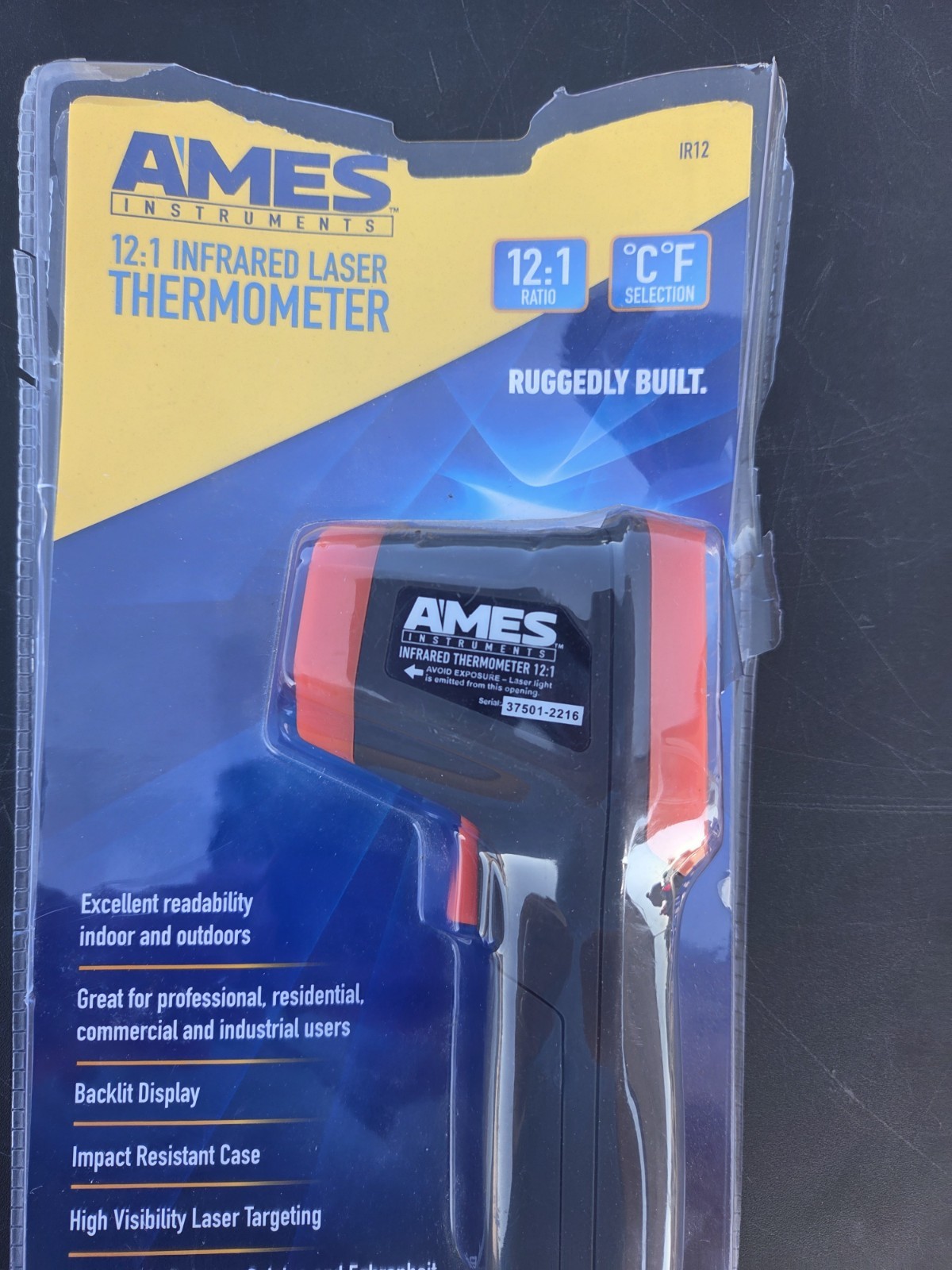 Ames Instruments 12:1 Infrared Laser Thermometer IR12 Model 63985 Open Box