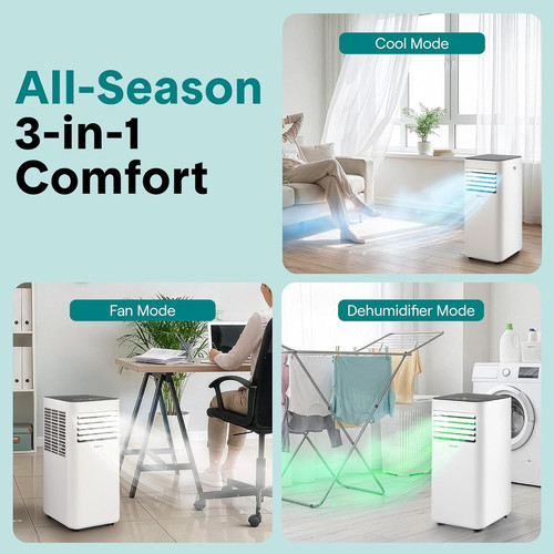 SereneLife Small Air Conditioner Portable 8,000 1 Count (Pack of 1), White