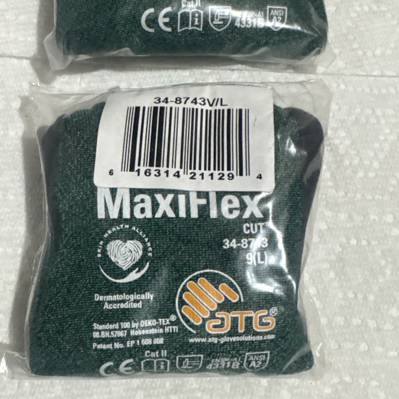 3-MaxiFlex 34-8743 Micro Foam Nitrile Coated ANSI A2 Cut Resistant Gloves size-9