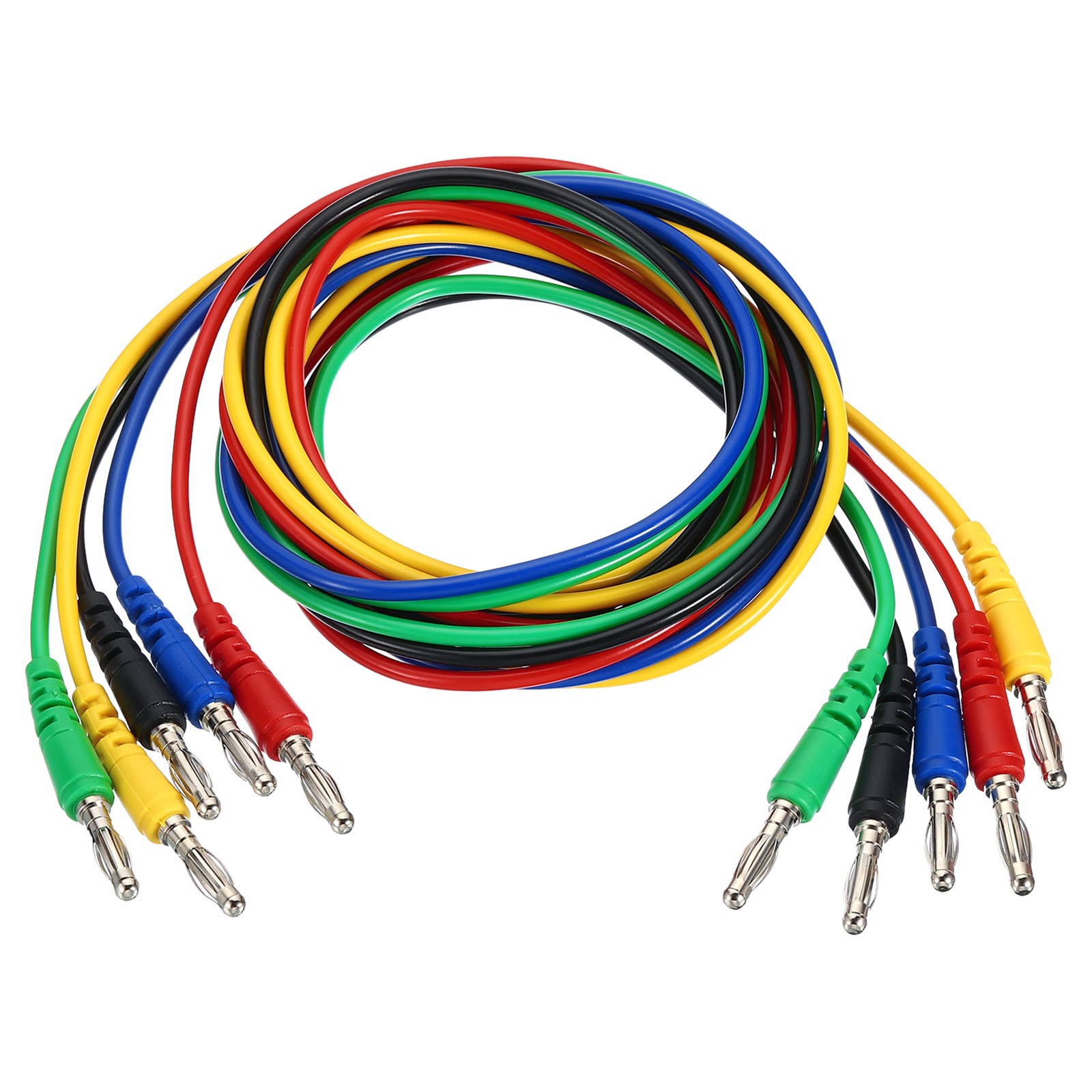 4mm Banana Plug to Banana Plug Test Leads, 5 Pcs Copper Cable Wire, Multicolor