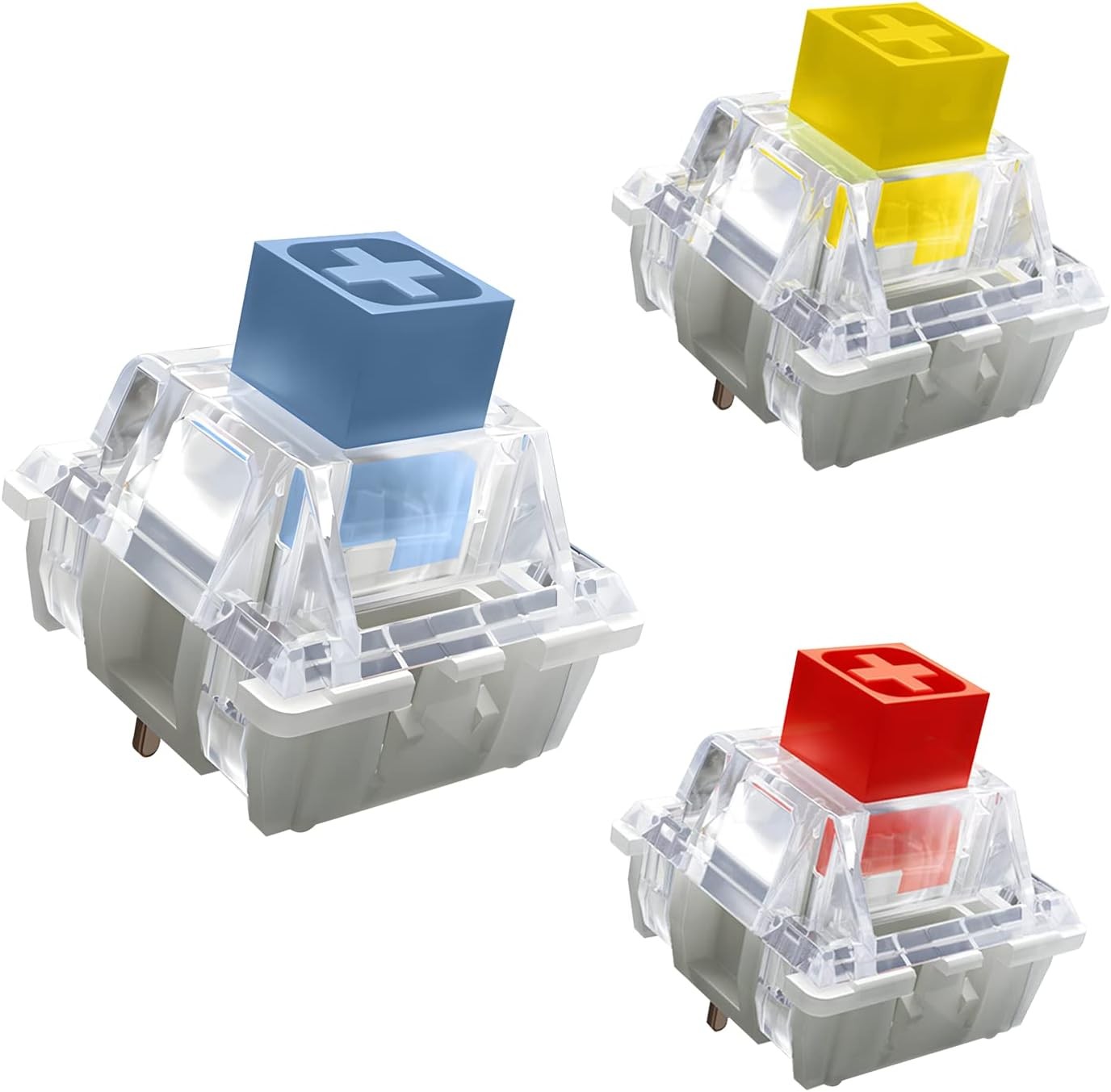 Heavy Dark Yellow Burnt Orange Pale Blue DIY Mechanical Keyboard Switch 3Pins