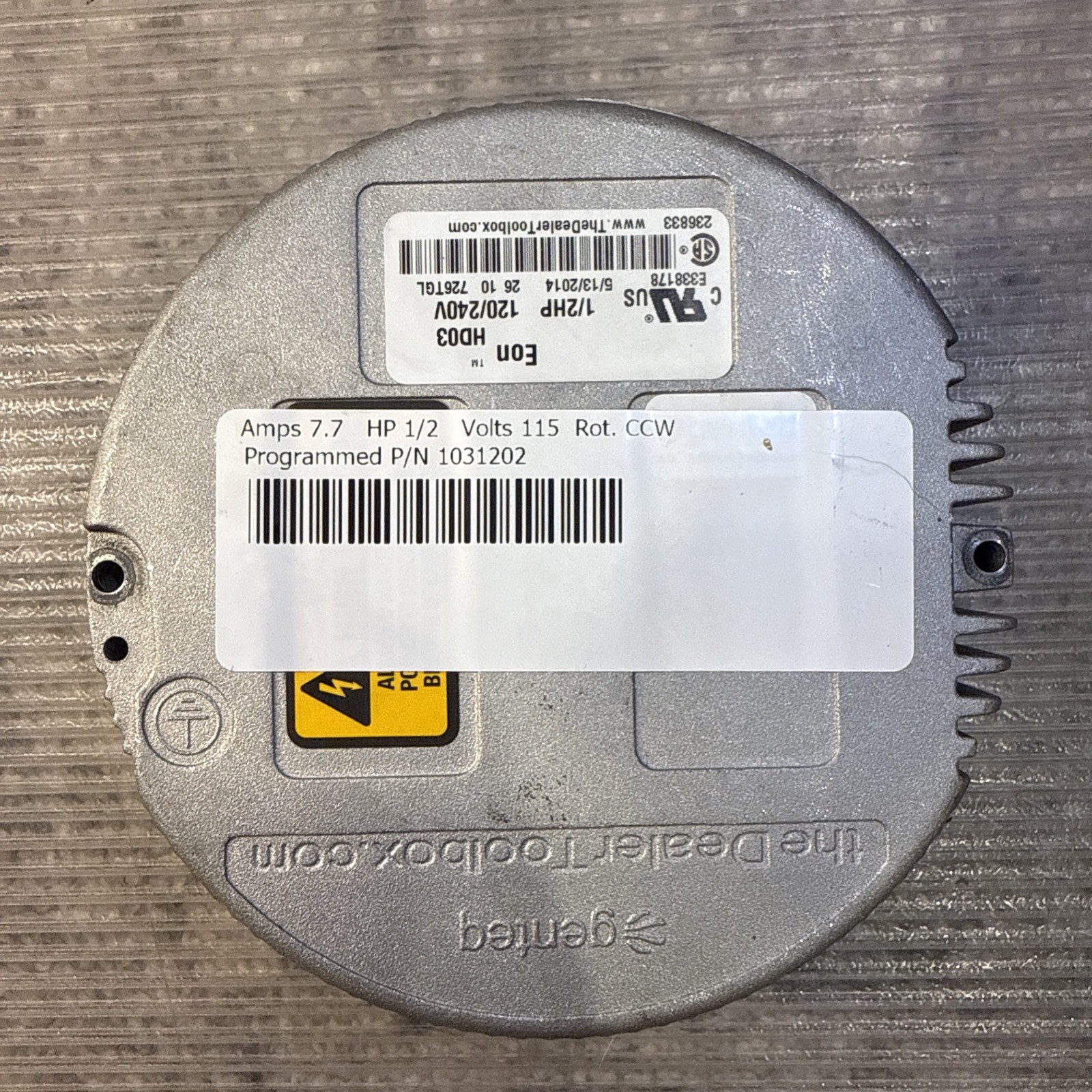 Genteq Eon HD03 1/2 HP 120/240V Module 5/13/2014 CCW Rot Programmed P/N 1031202
