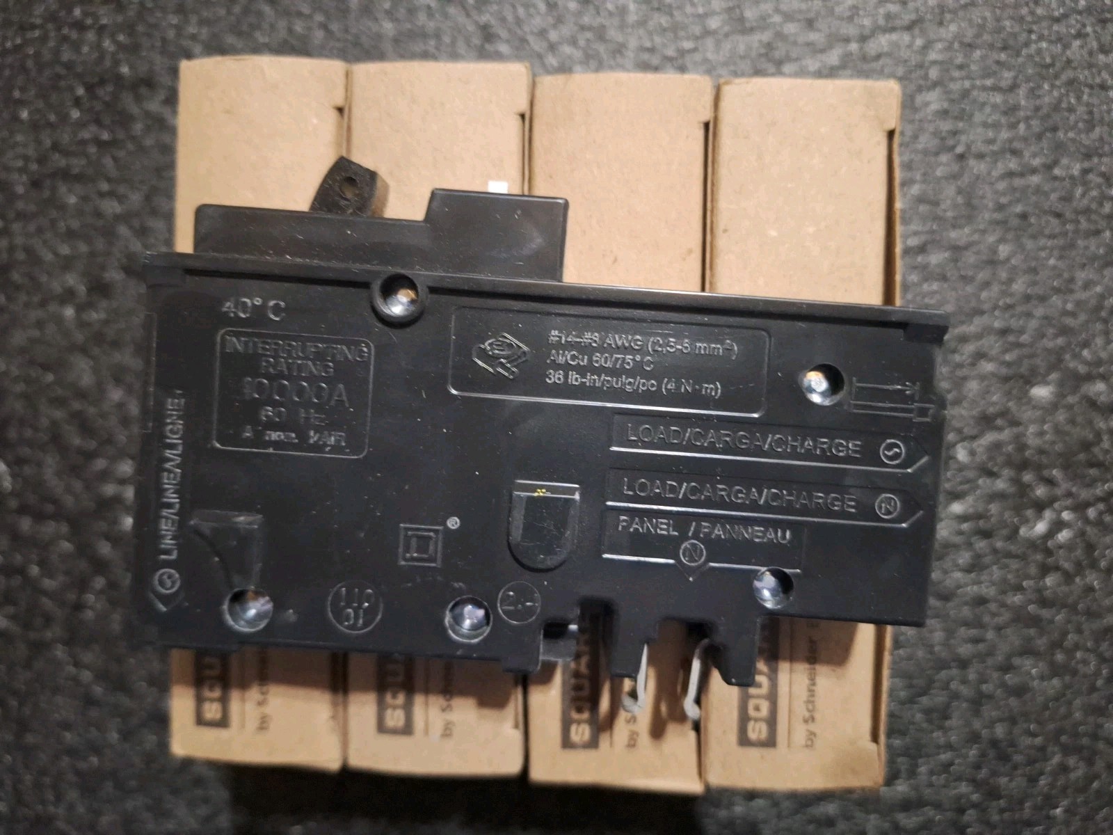 (4) Square D Homeline 1 Pole 20A 120VAC Mini Circuit Breaker – HOM120PCAFI