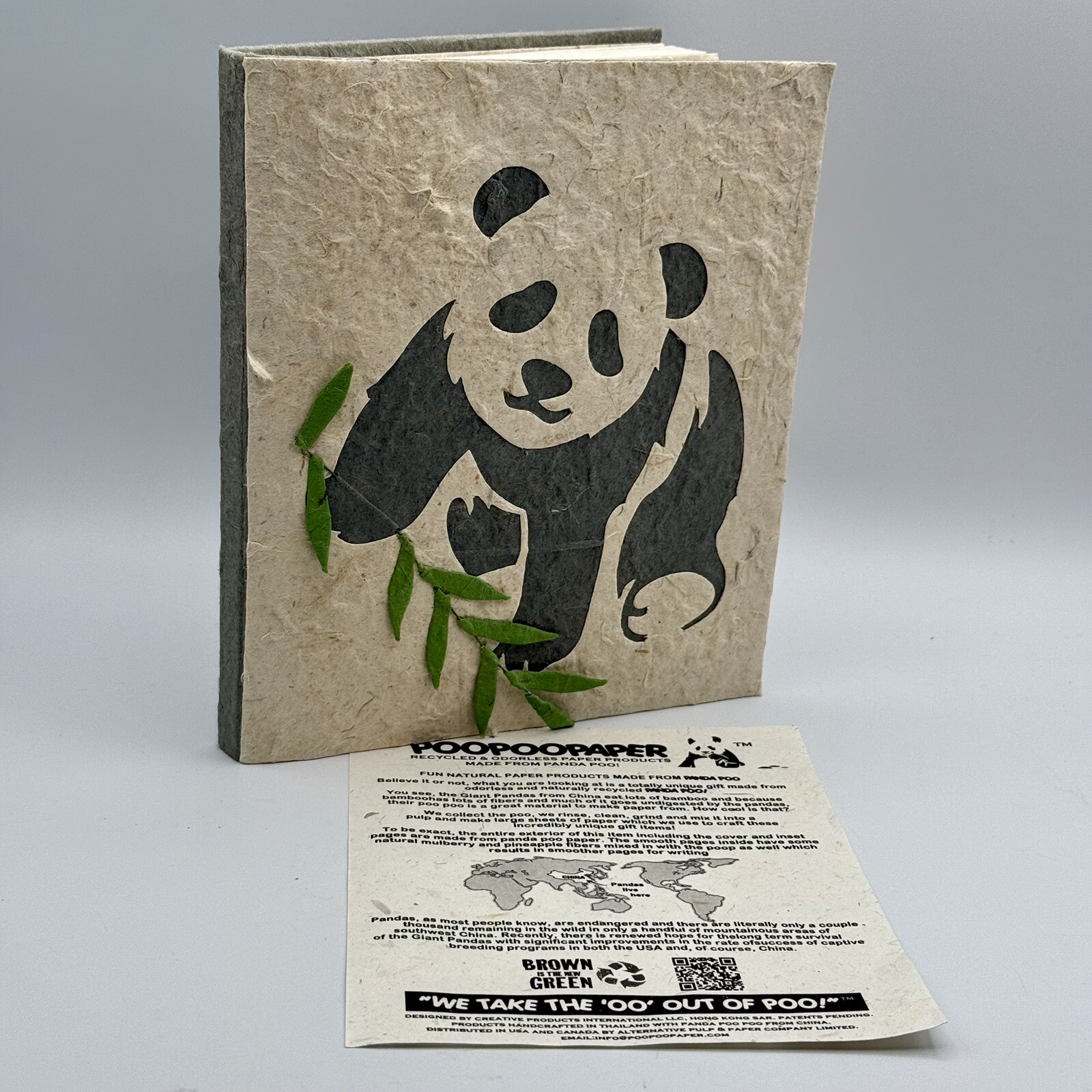 Panda PooPooPaper Journal /Recycled and Odorless Product Made From Panda Poo/30p