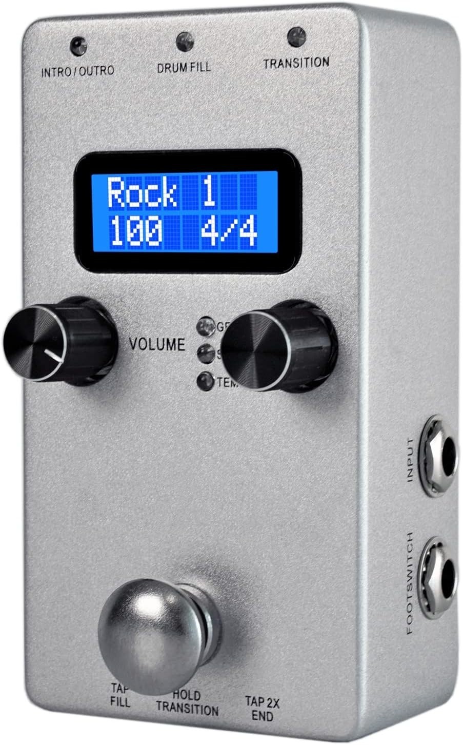 Pedal de efectos de guitarra con caja de ritmos manos libres, ligero y compacto