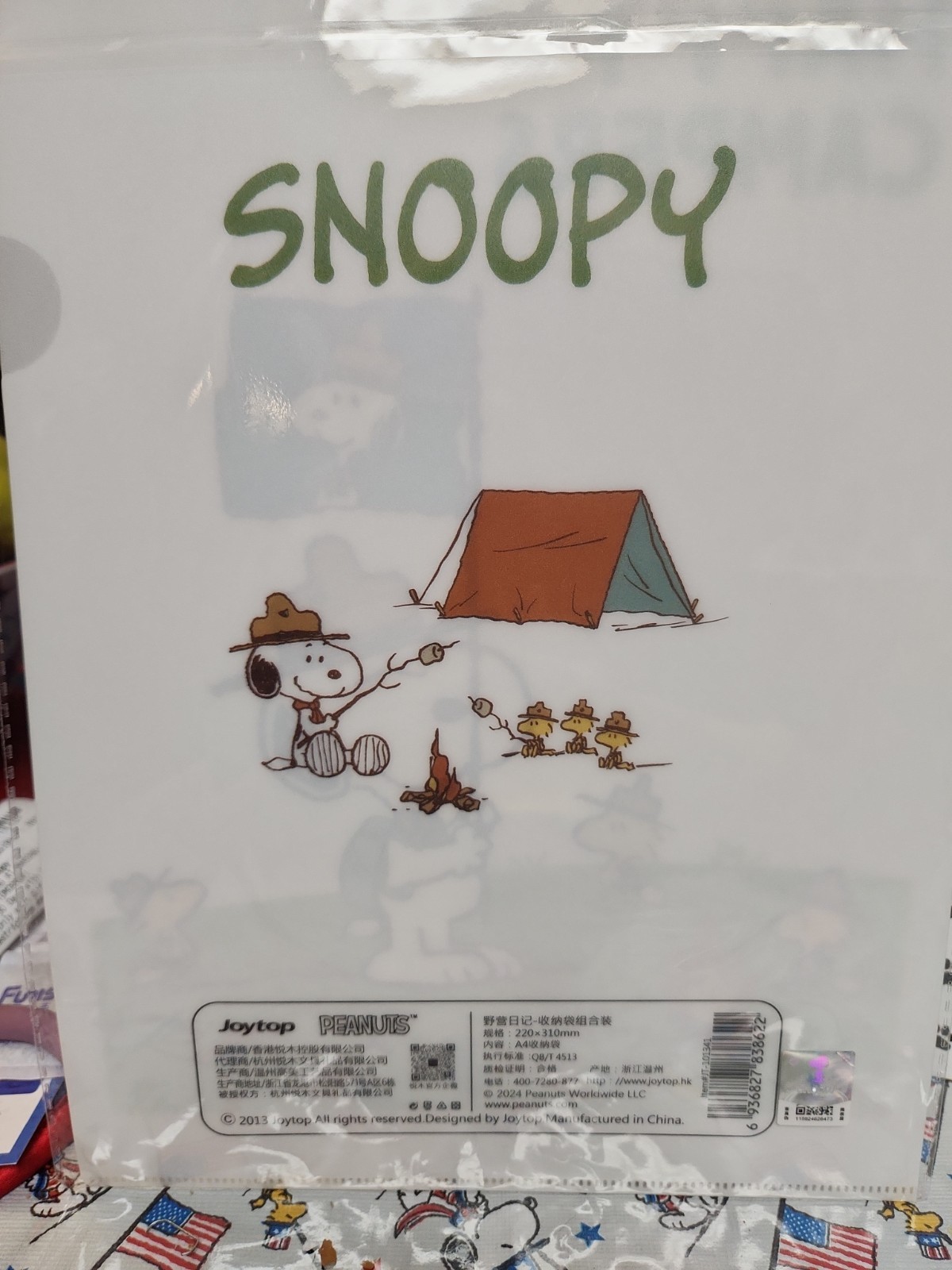 Peanuts Snoopy Beagle Scout 2 Plastic Pocket Folder Set Lg 12×8.5 Small 8.75×6.5