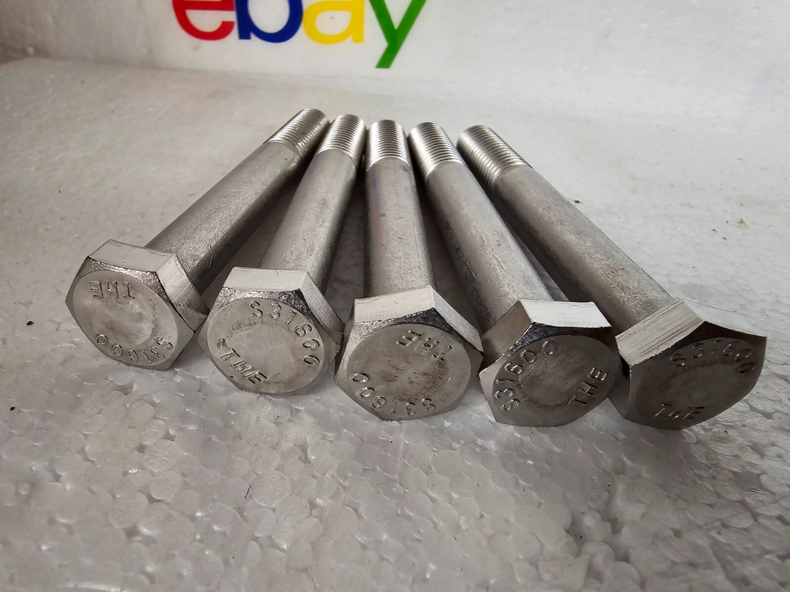 (5) 316 STAINLESS 1/2-13 X4 Hex Bolts Cap Screw Partially Threaded «BEST PRICE»