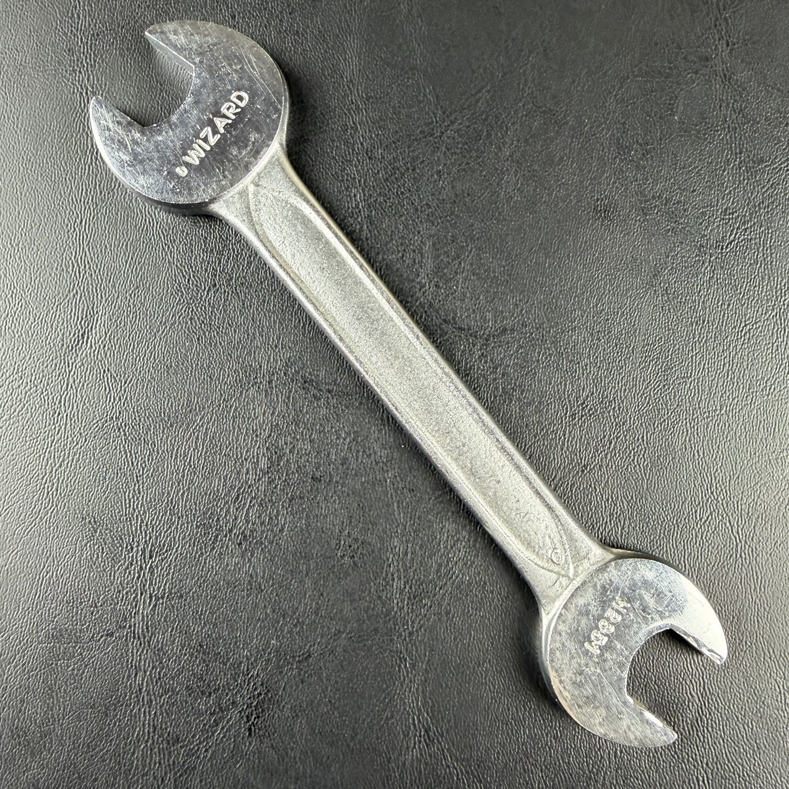 Vintage WIZARD H2851 14mm x 15mm Open End Wrench Forged USA Mechanics Tool