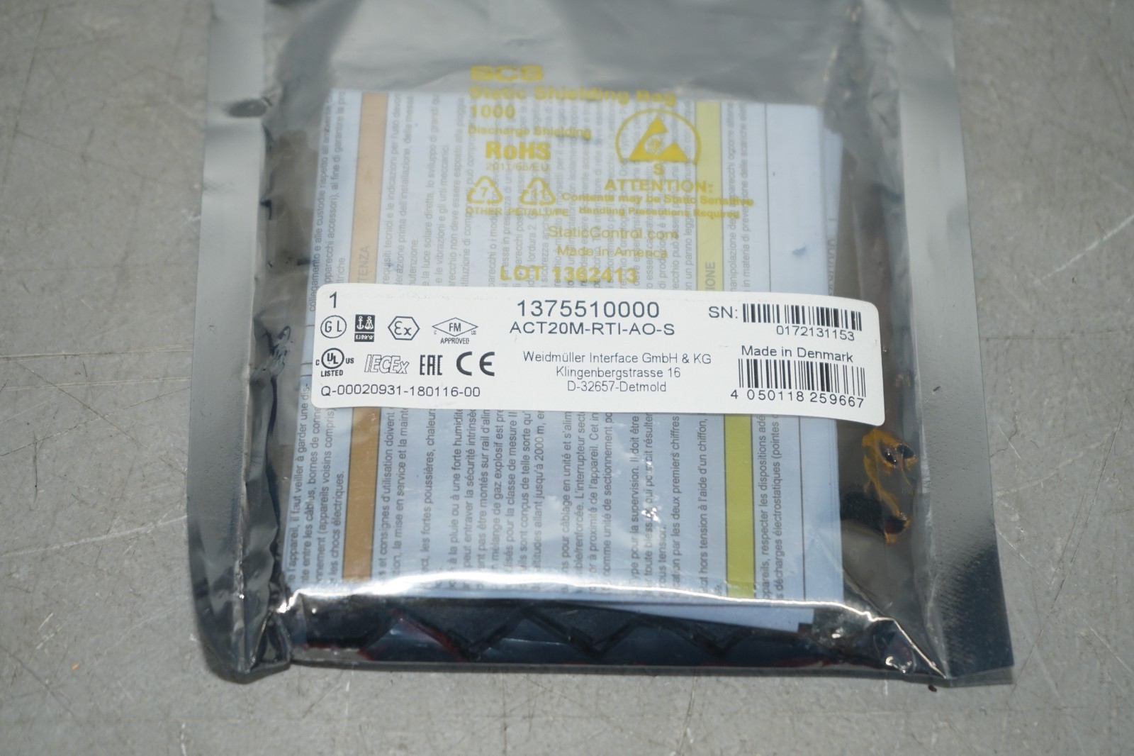 ^ Weidmüller ACT20M-RTI-AO-S Signal Isolator/Transmitter 1375510000 #X5193