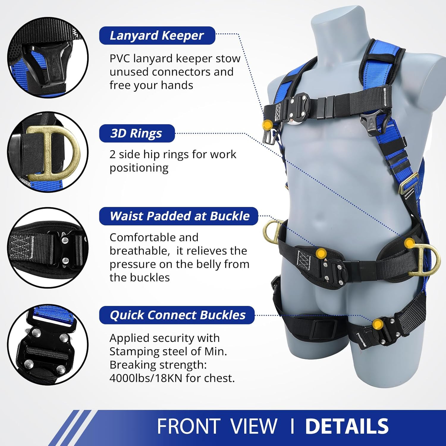 Arnes De Seguridad Construccion Con Sus Ganchos Para Escalar Roofing Trabajo Kit