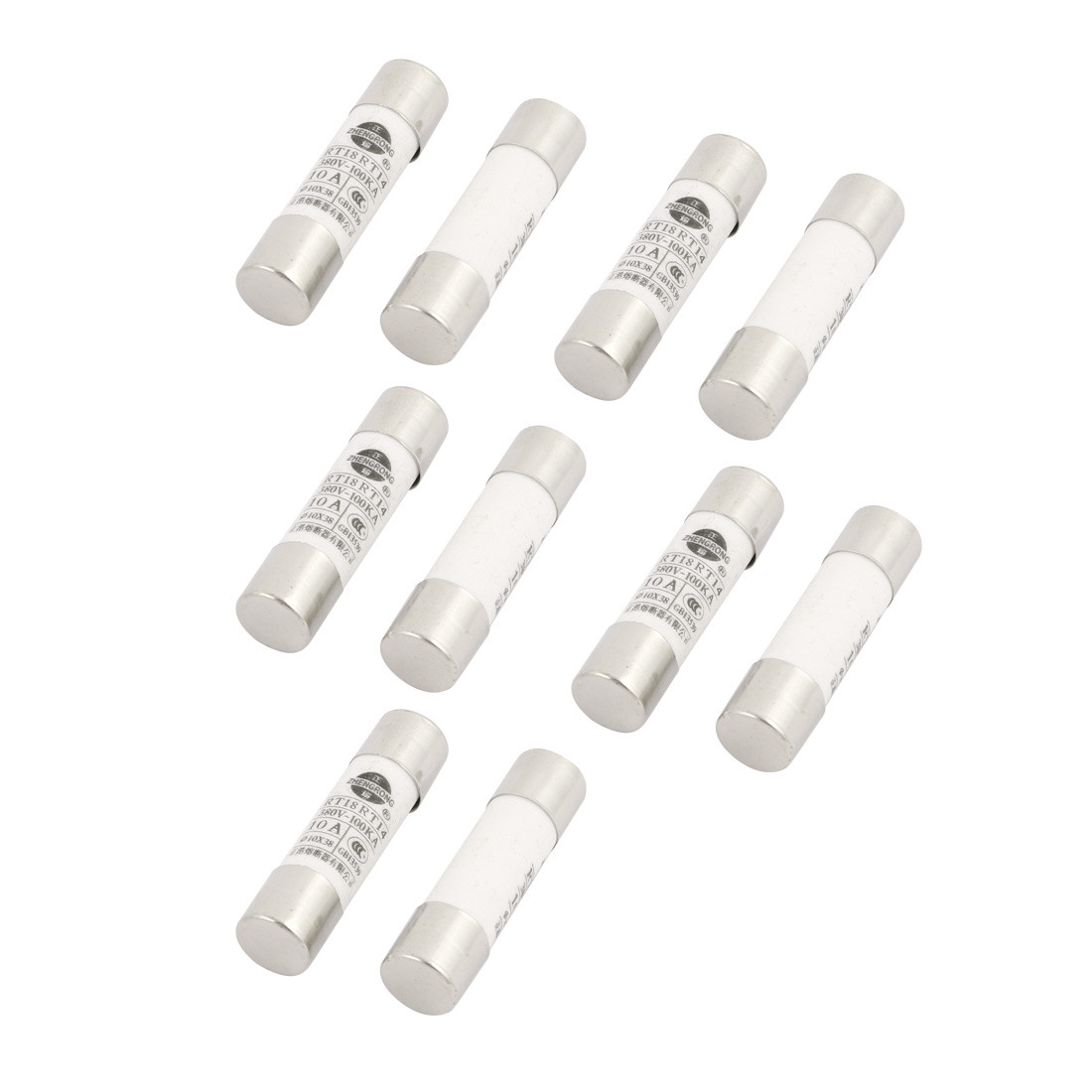 10 Pcs 380V 10A Low Breaking Capacity 10mm x 38mm Cartridge Ceramic Fuses