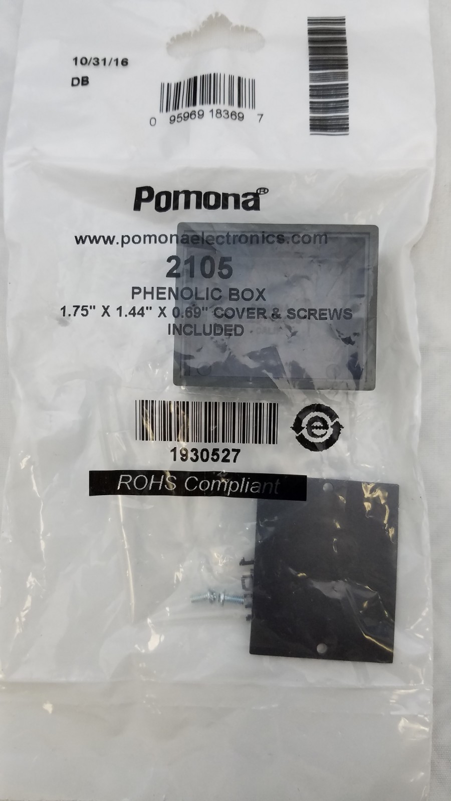 2 (lot) 2105 PENOLIC BOX PLASTIC ENCLOSURE, PROJECT BOX, 1.75″-1.44′-.69″ COVER
